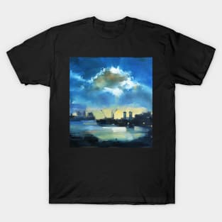 Cloud over Docklands ~ oil painting T-Shirt